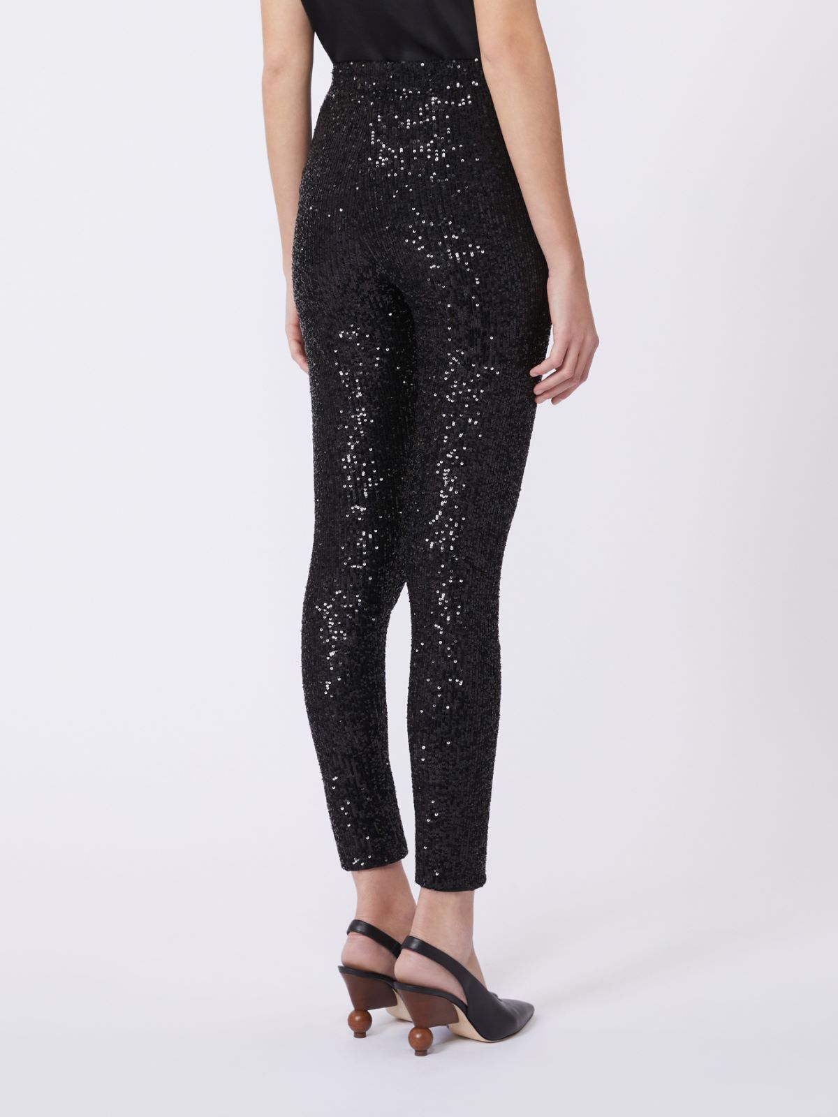 Sequinned leggings - BLACK - Max Mara - 4