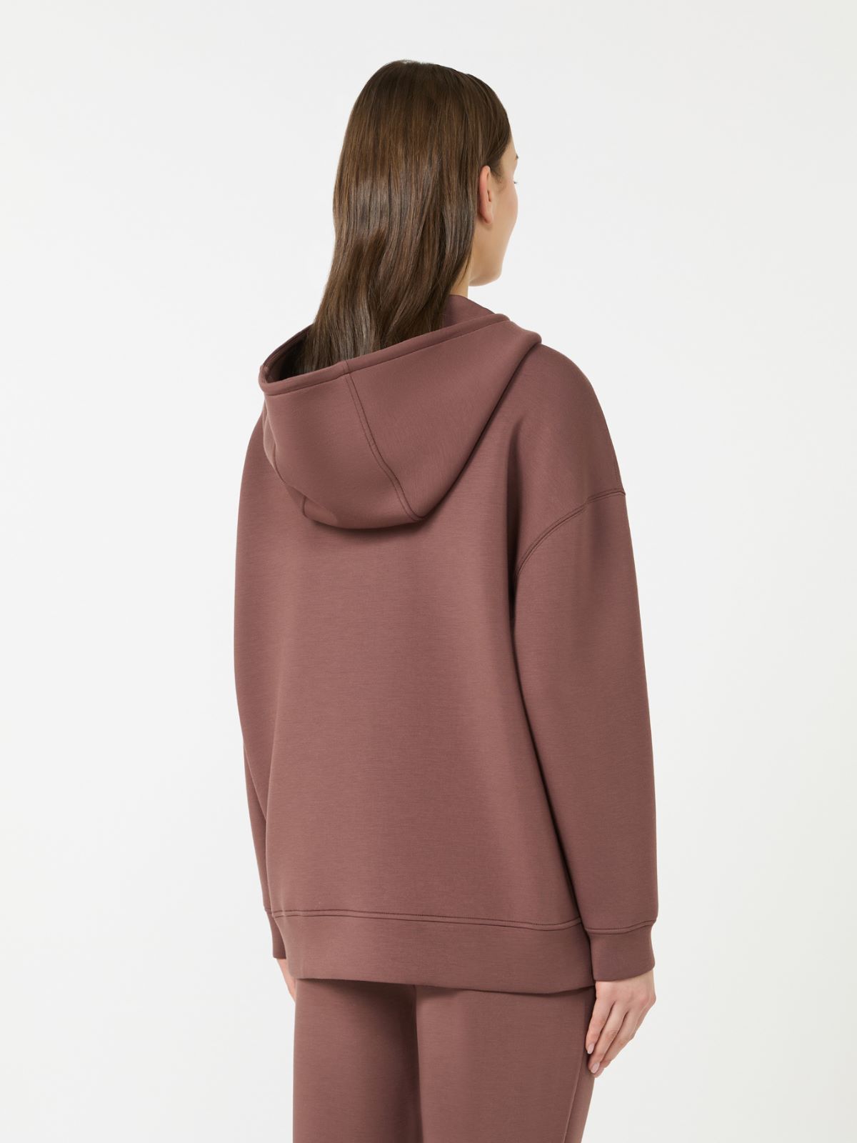Long scuba jersey sweatshirt - BROWN - Max Mara - 3