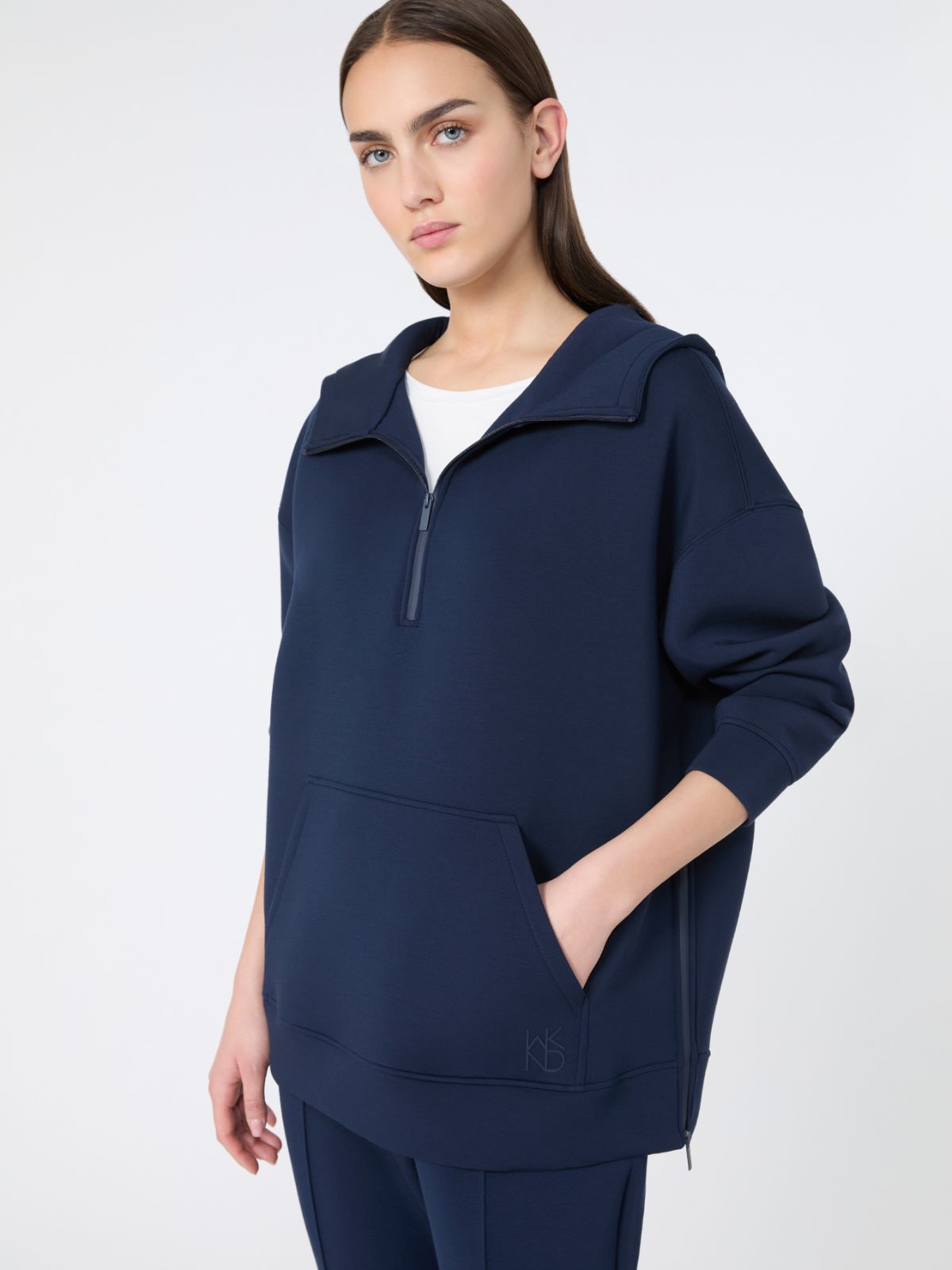 Long scuba jersey sweatshirt - NAVY - Max Mara - 10