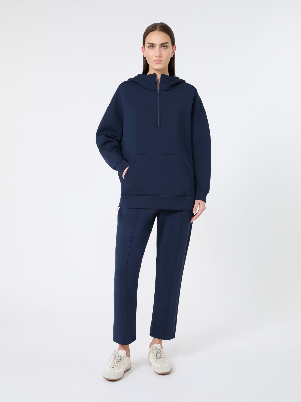 Long scuba jersey sweatshirt - NAVY - Max Mara - 10