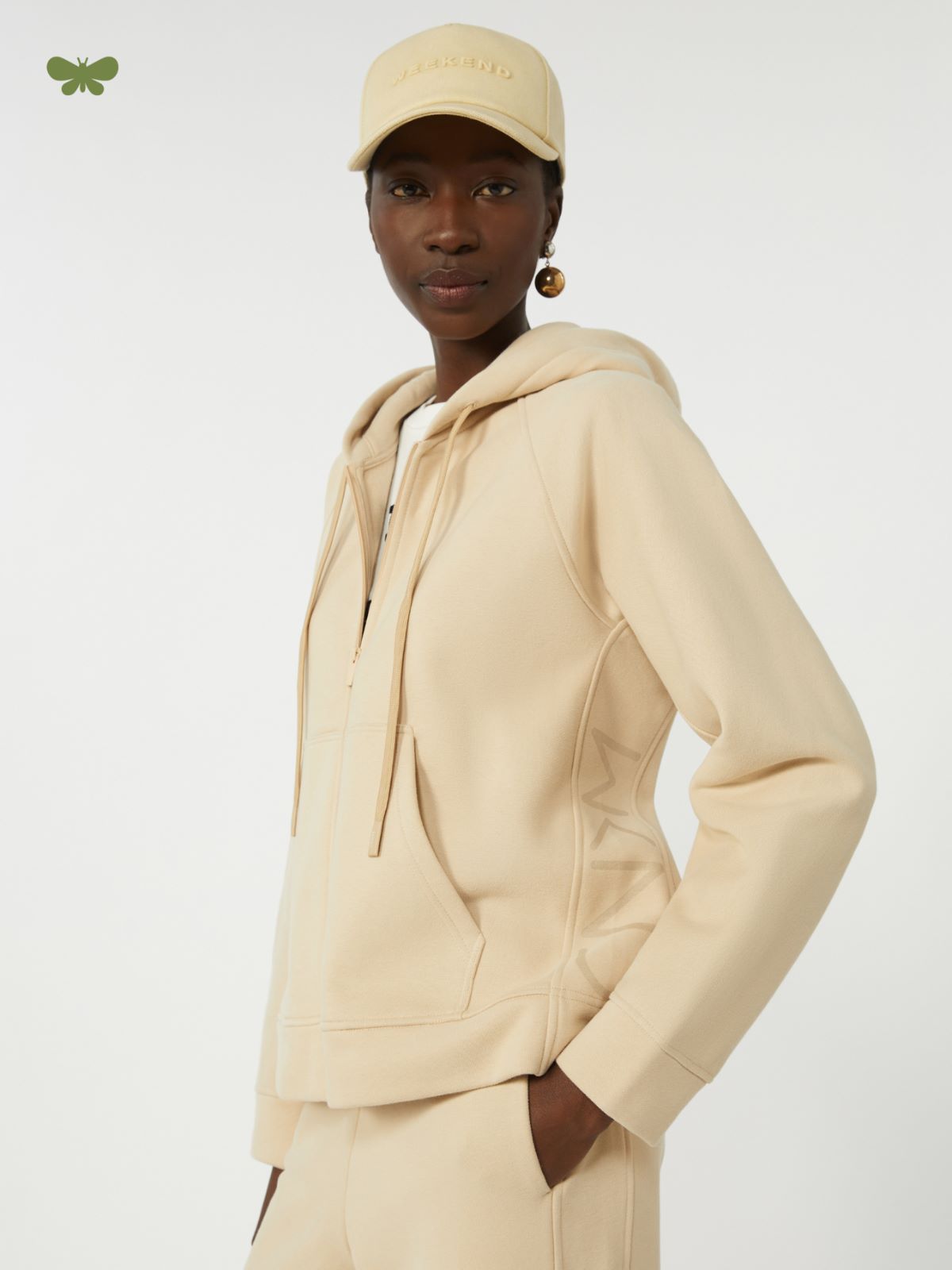 Cotton zip-up sweatshirt - SAND - Max Mara - 5