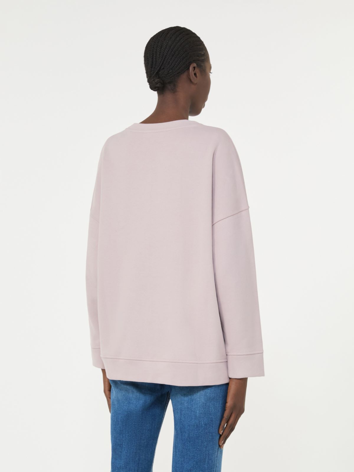 Cotton crew-neck sweatshirt - LILAC - Max Mara - 6
