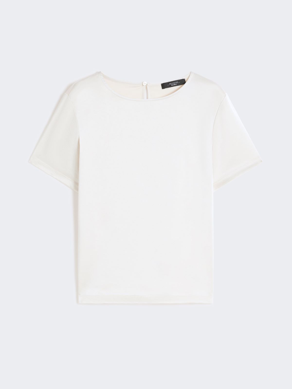 Satin and jersey T-shirt - ECRU - Max Mara - 9