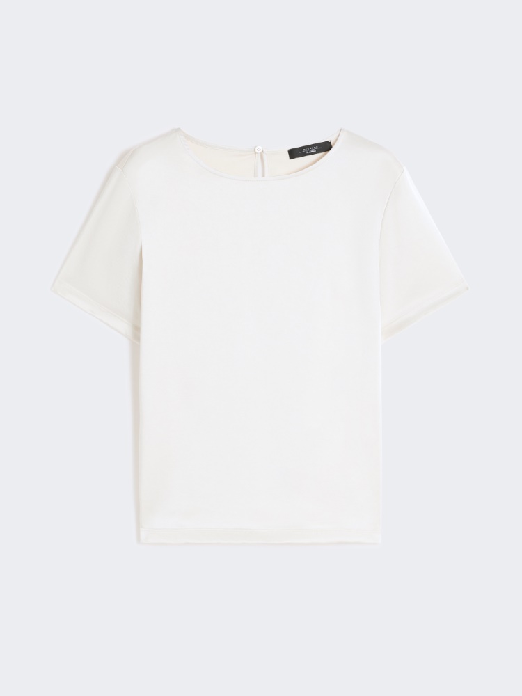 T-shirt en satin et jersey - ECRU - Max Mara