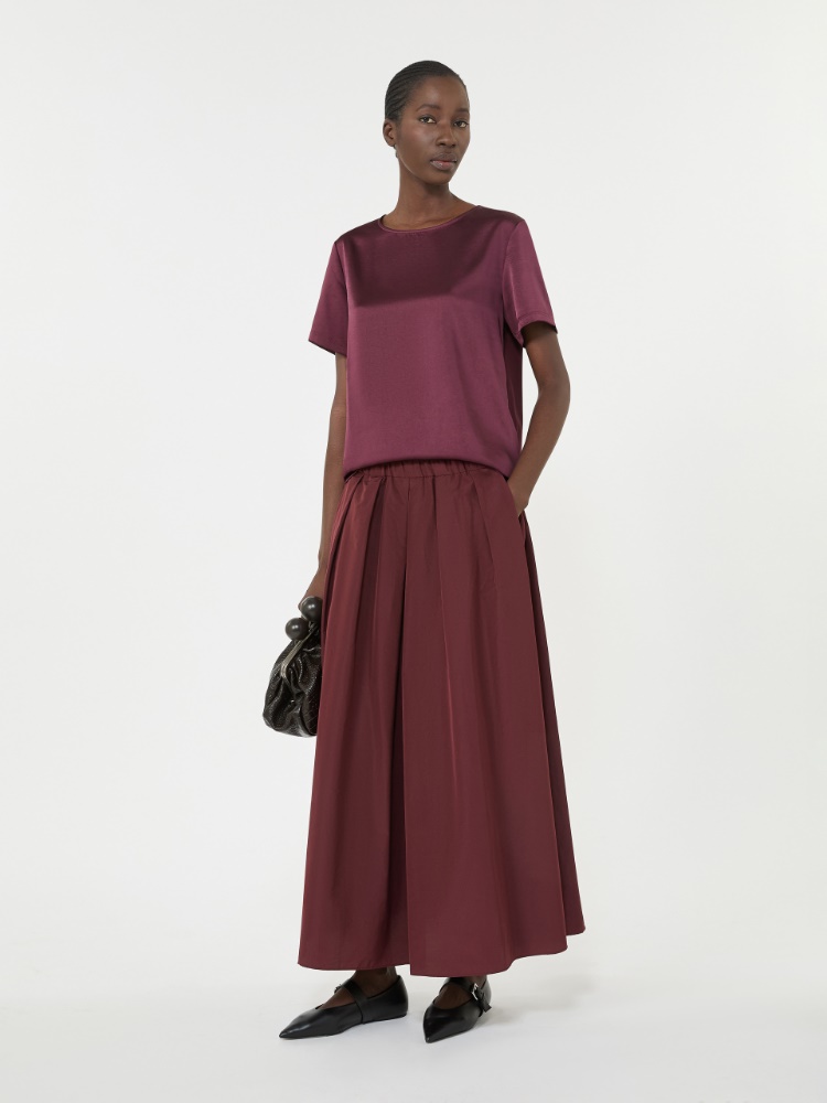 Satin and jersey T-shirt + BORDEAUX - Max Mara