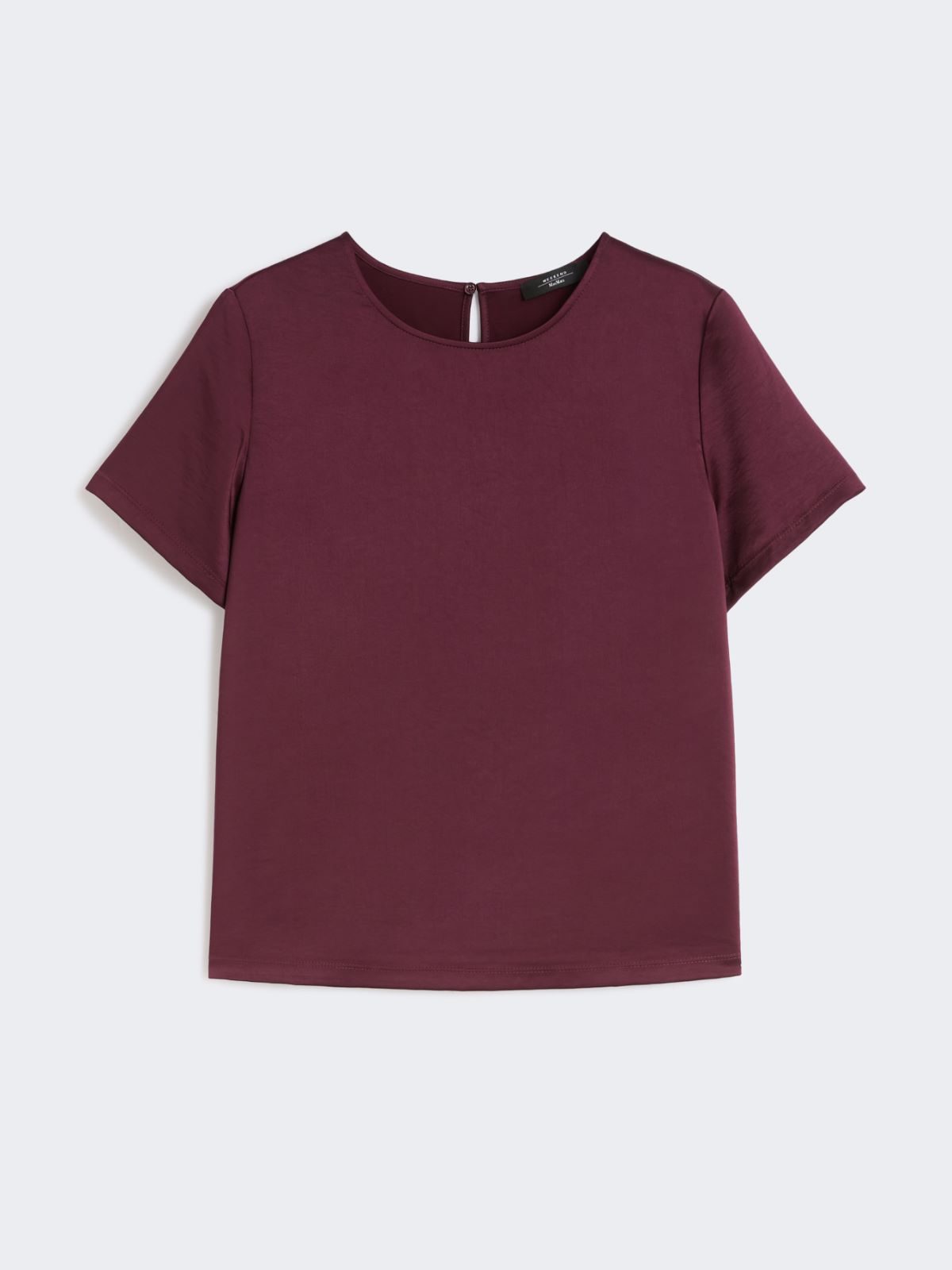 Satin and jersey T-shirt - BORDEAUX - Max Mara - 10