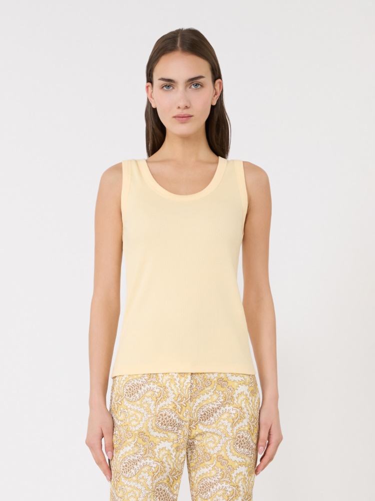 Stretch cotton top - LIGHT YELLOW - 2
