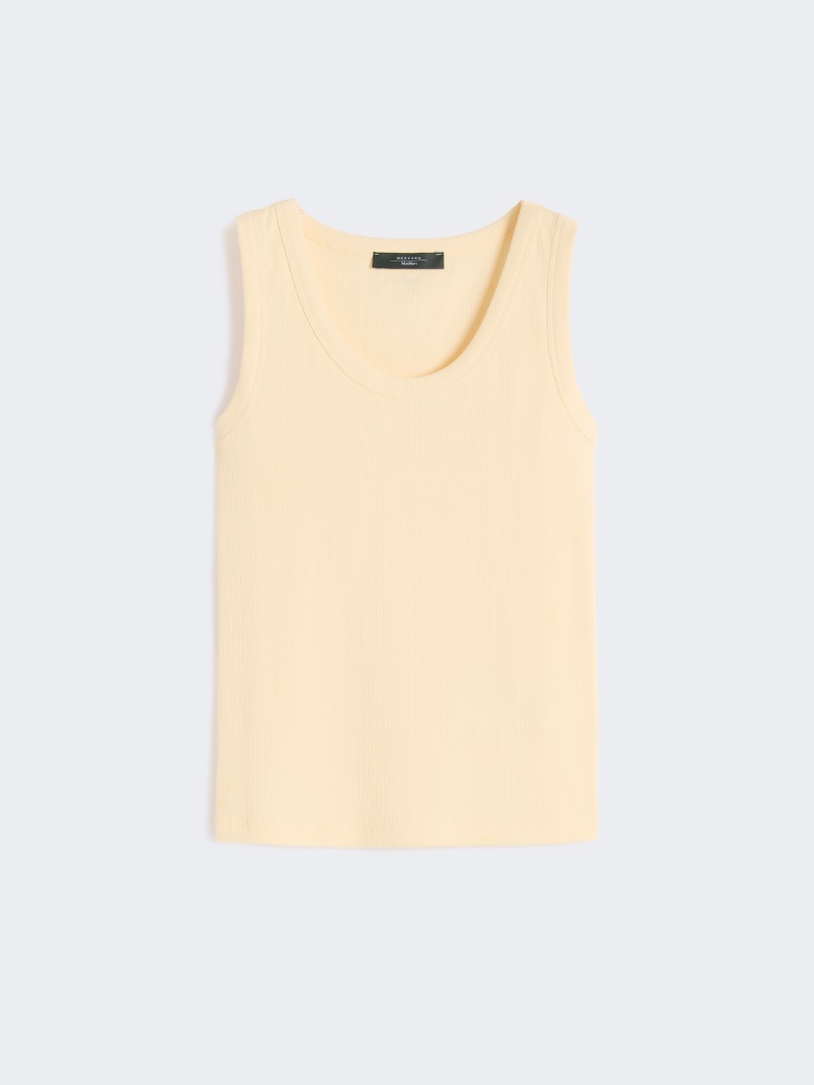 Stretch cotton top - LIGHT YELLOW
