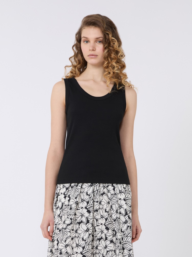 Top aus Baumwollstretch - SCHWARZ - Max Mara - 2