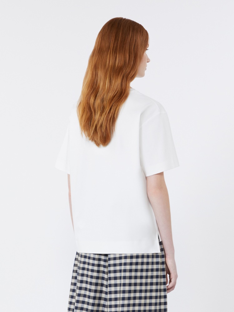 Cotton jersey boxy T-shirt - WHITE - 3