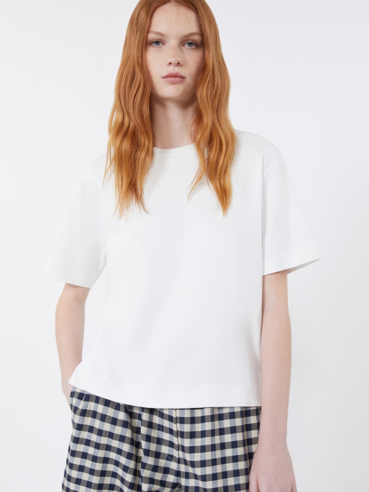 Cotton jersey boxy T-shirt - WHITE - 4