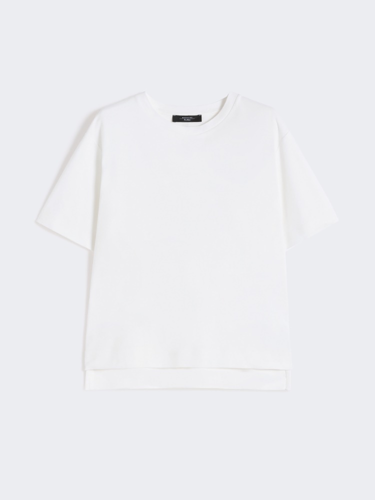 Cotton jersey boxy T-shirt - WHITE