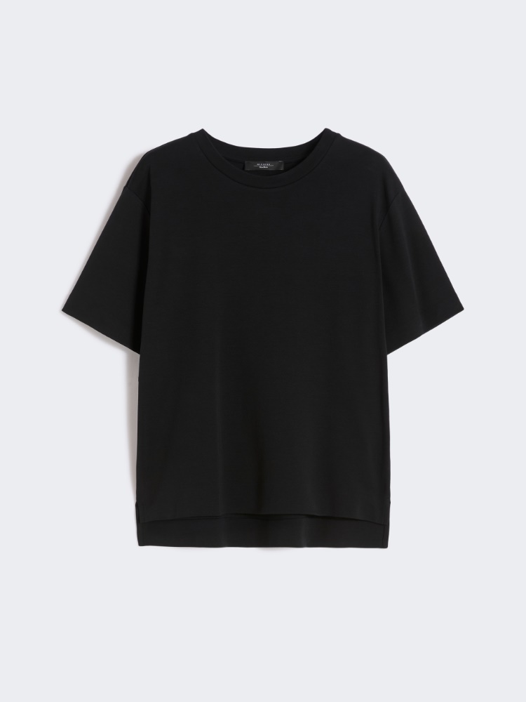 Cotton jersey boxy T-shirt - BLACK - Max Mara - 5