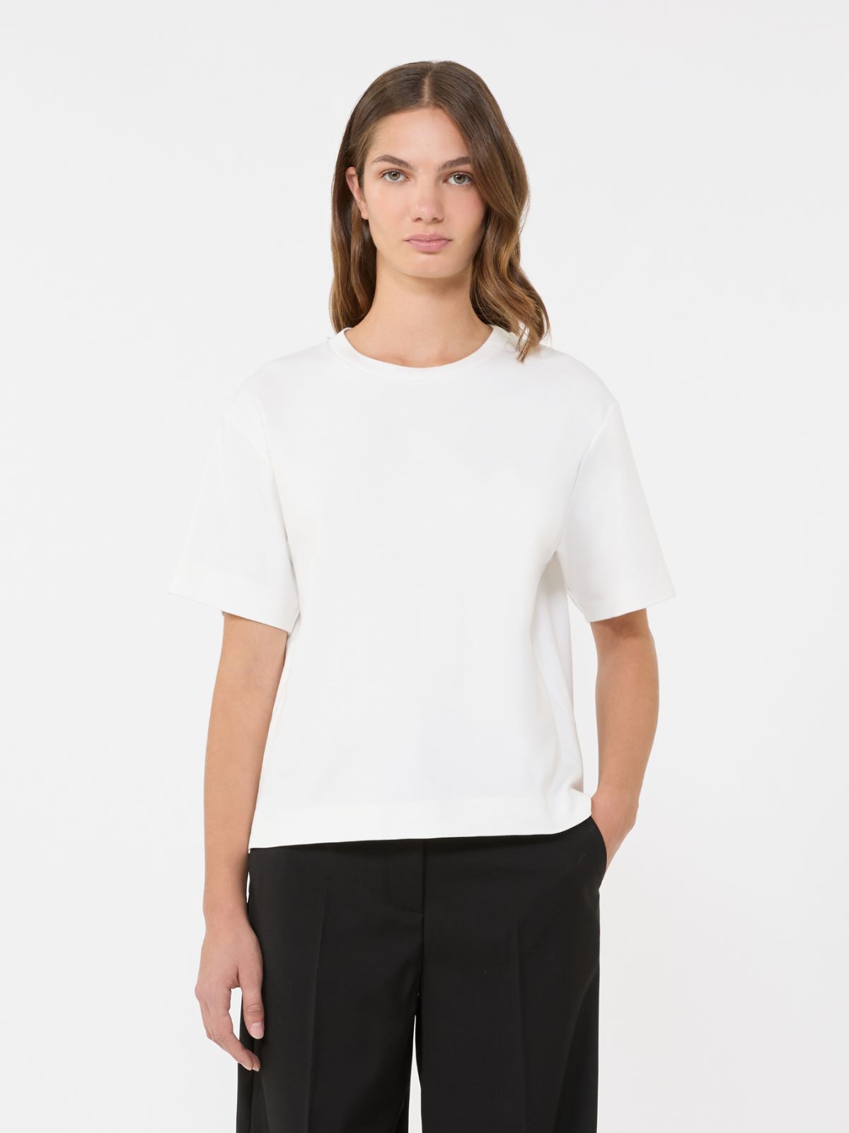 T-shirt in jersey di cotone - BIANCO - Max Mara - 5