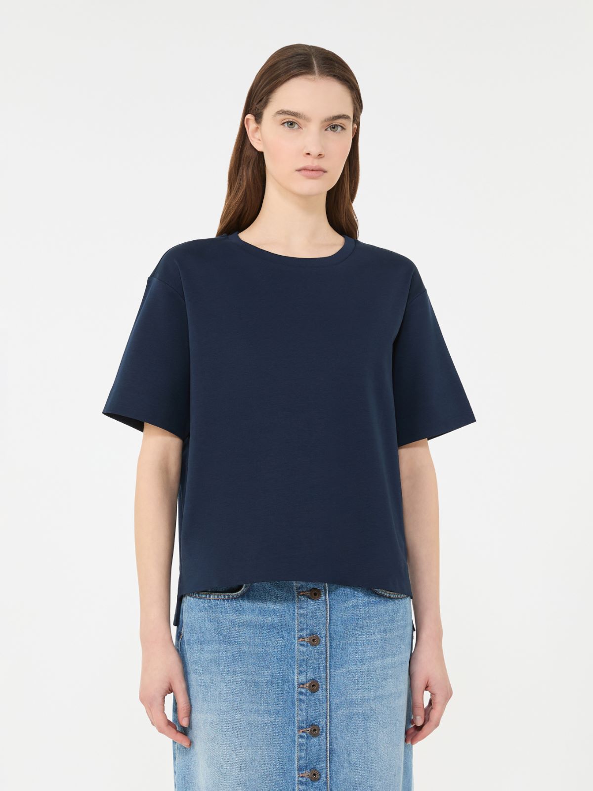 Jersey boxy T-shirt - NAVY - Max Mara - 5