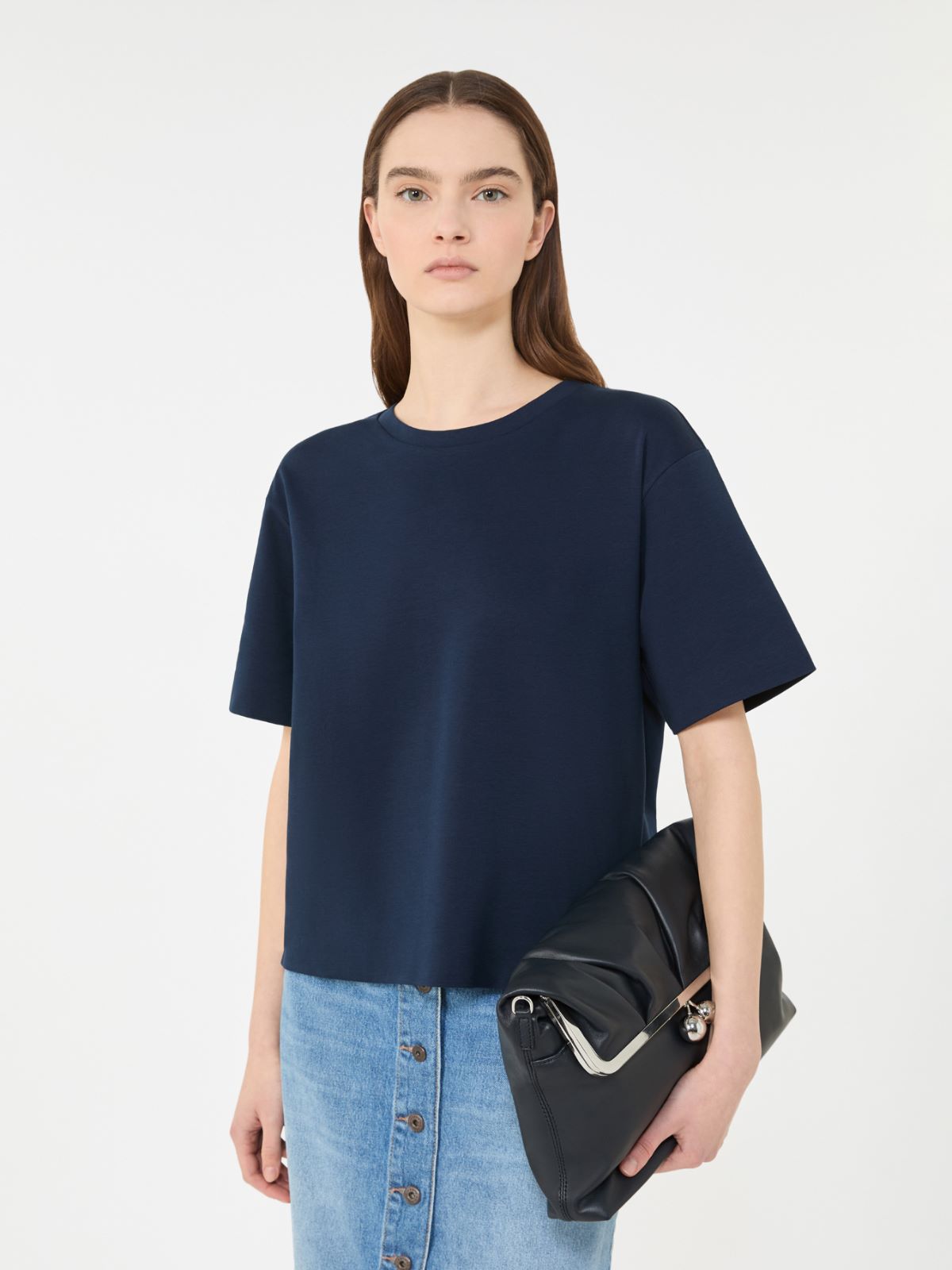 Jersey boxy T-shirt - NAVY - Max Mara - 5