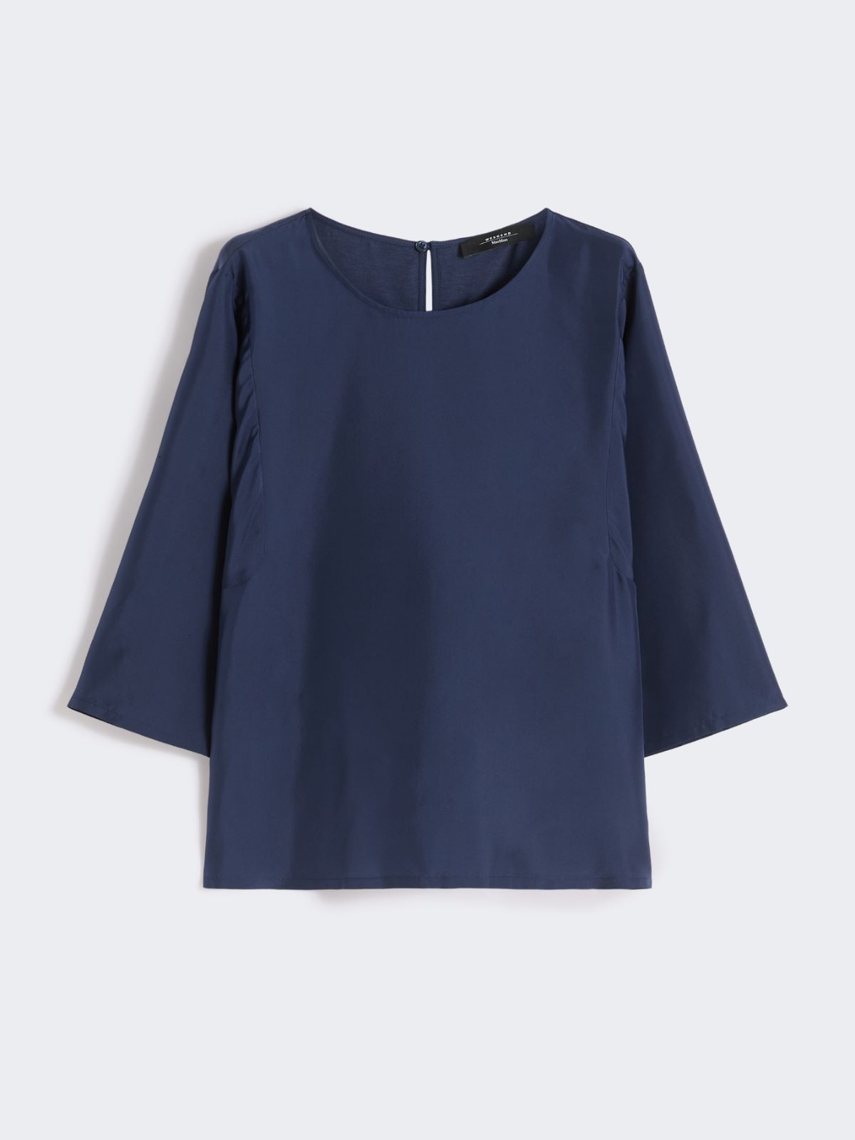 Habotai silk and jersey blouse - NAVY - Max Mara - 5