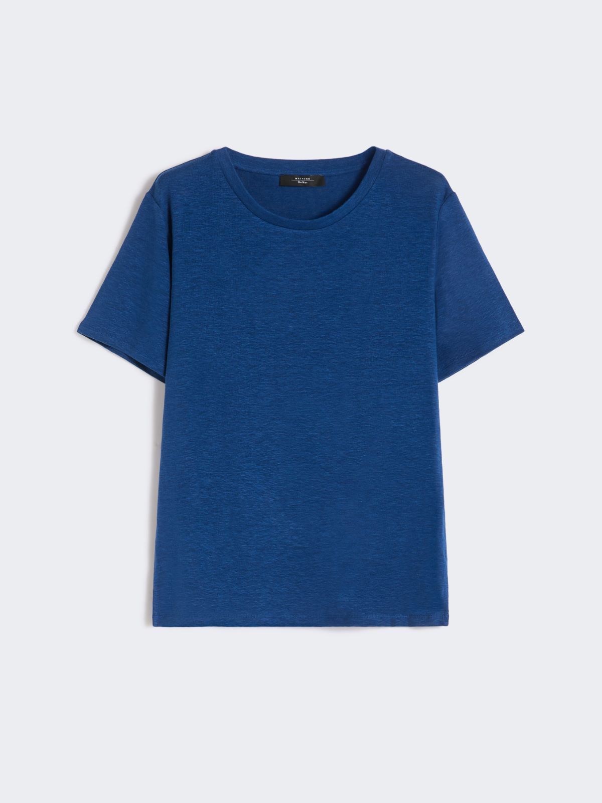 Stretch linen jersey basic T-shirt - OCEAN - Max Mara - 5