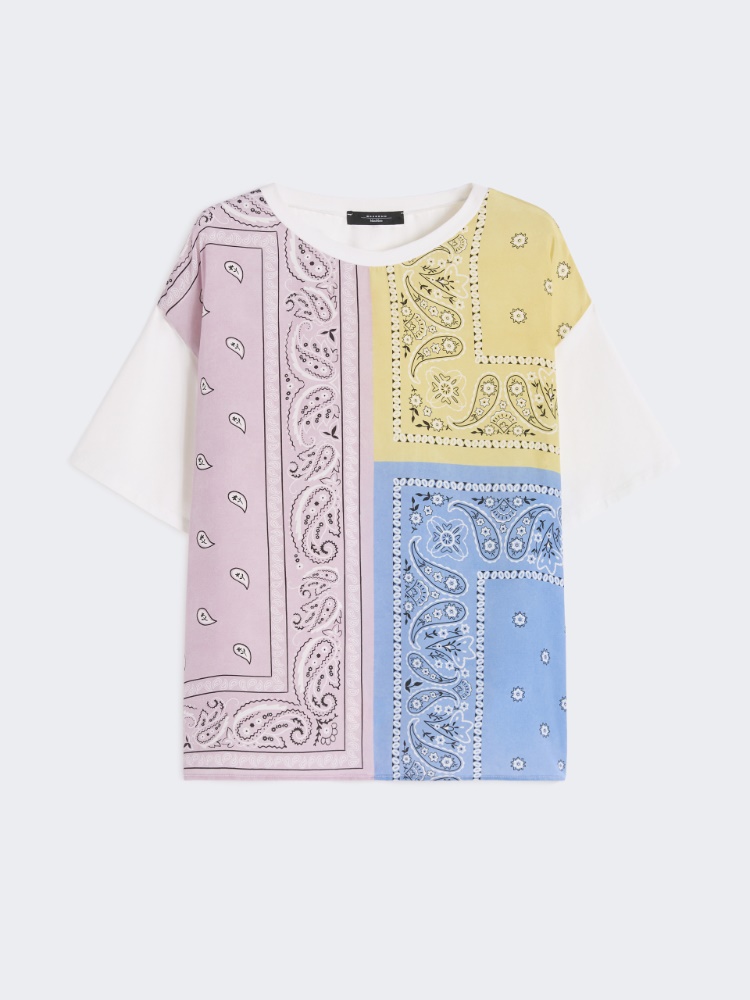 Printed silk and stretch cotton jersey T-shirt - MULTICOLOUR - Max Mara - 6