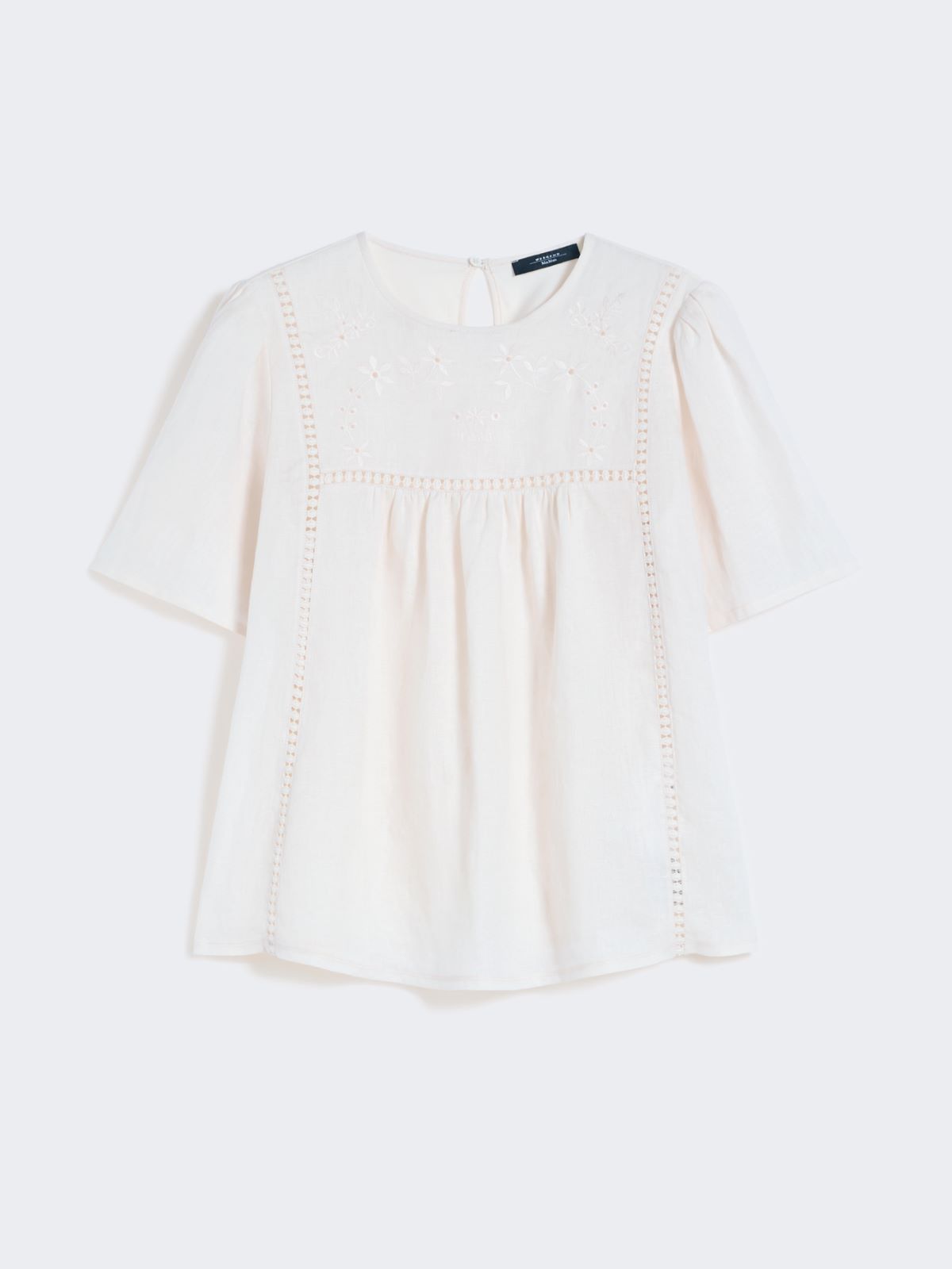 Oberteil aus Leinen und Stretch-Jersey - ECRU - Max Mara - 6