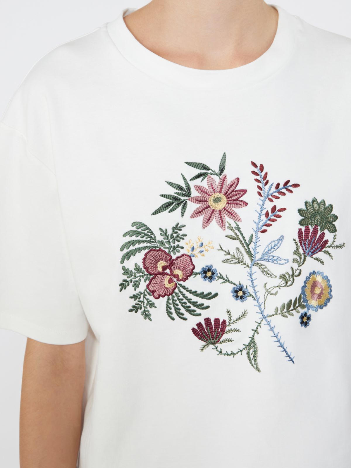 Printed cotton jersey T-shirt - WHITE - Max Mara - 5