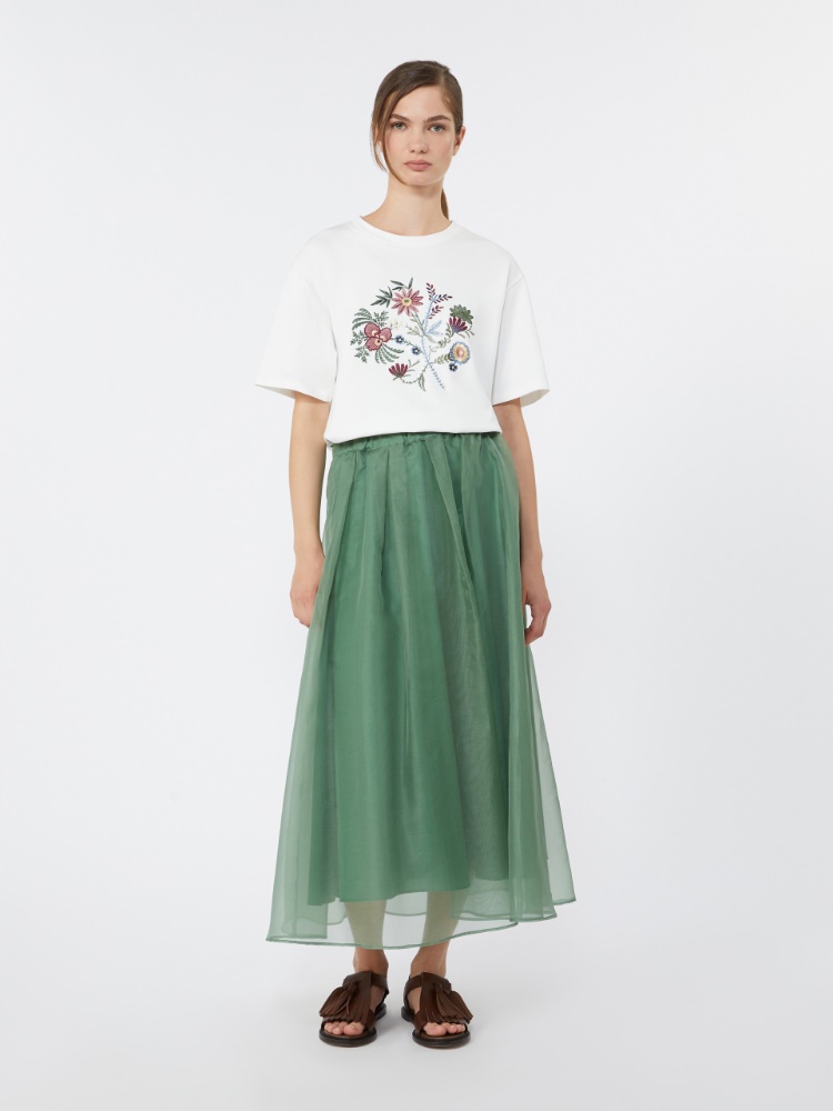 Printed cotton jersey T-shirt - WHITE - Max Mara