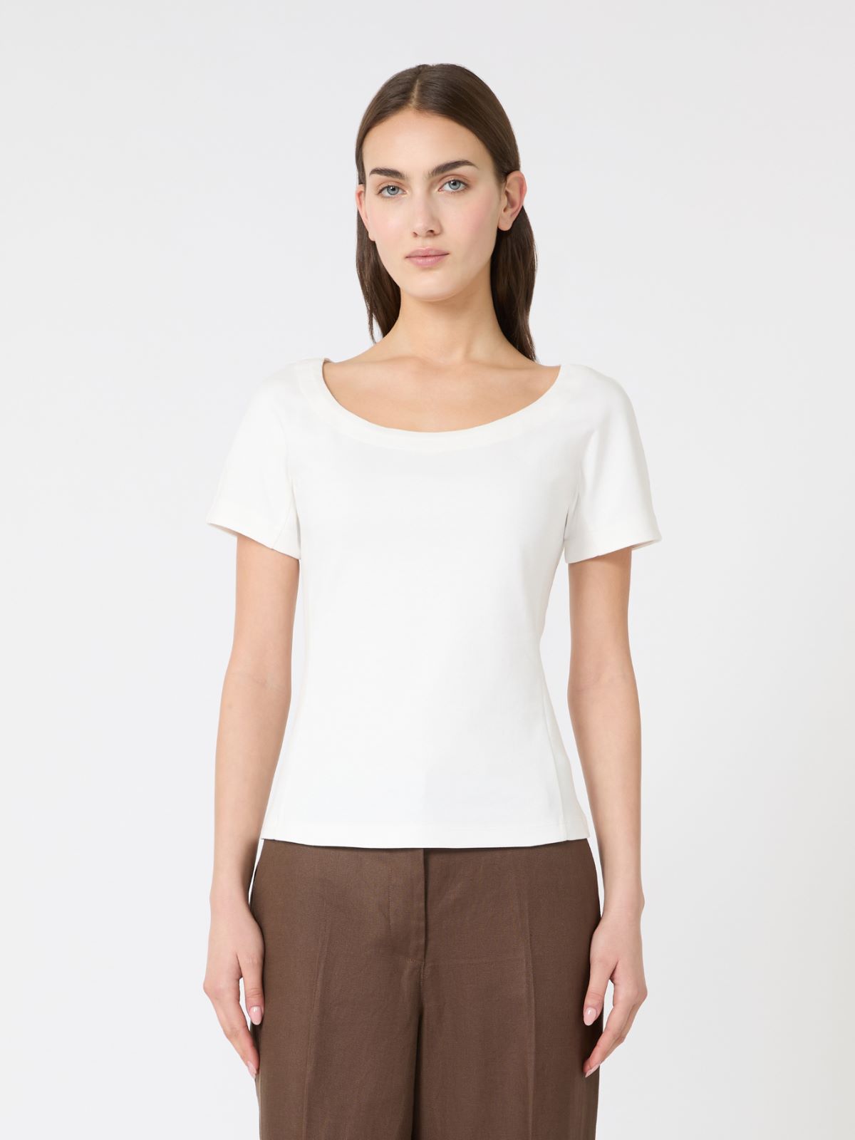 Fitted jersey top - WHITE - Max Mara - 2