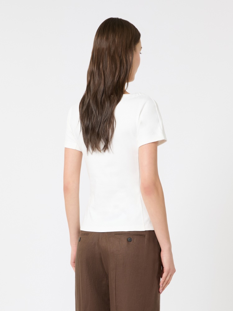 Fitted jersey top - WHITE - Max Mara - 3