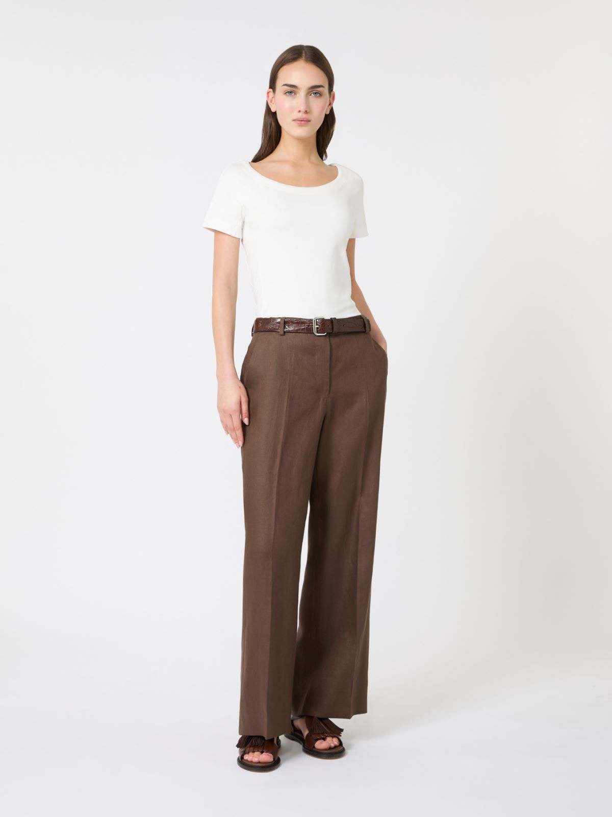 Fitted jersey top + WHITE - Max Mara