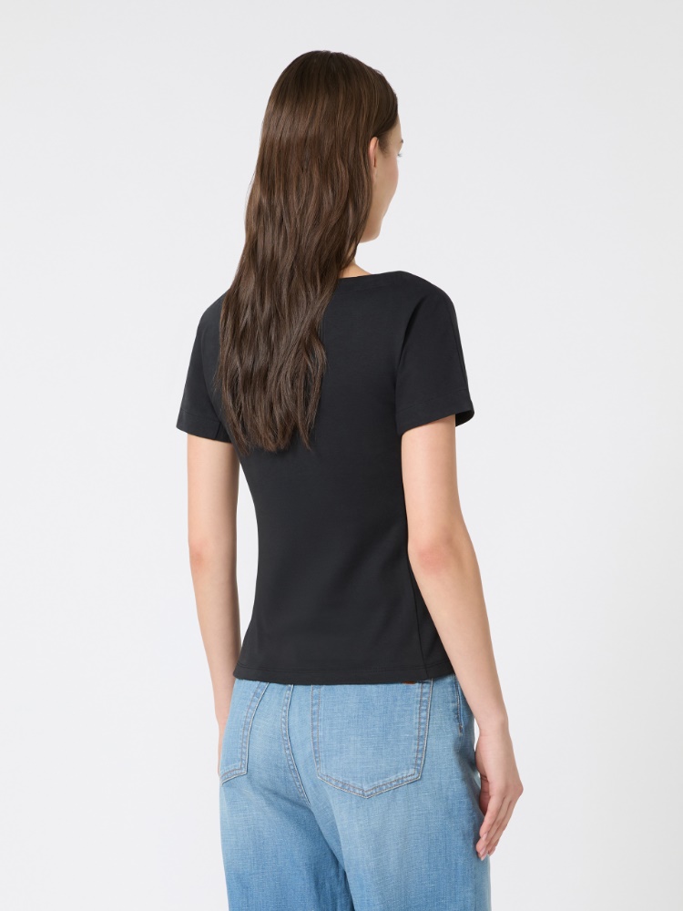 Fitted jersey top - BLACK - Max Mara - 3