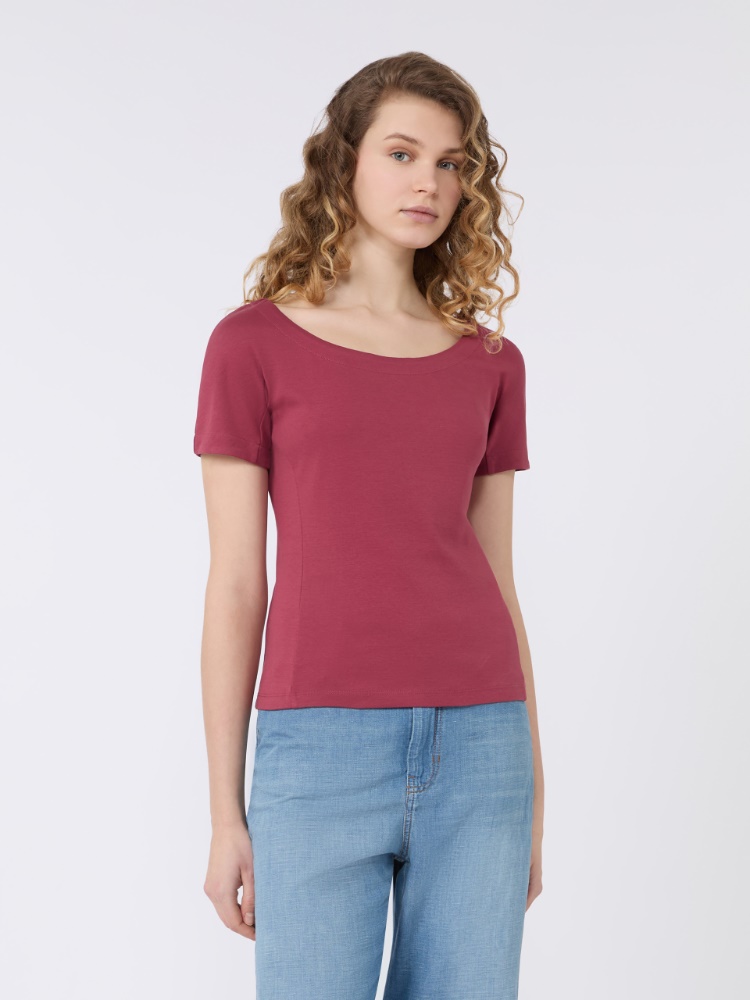 Fitted jersey top - CHERRY - Max Mara - 2