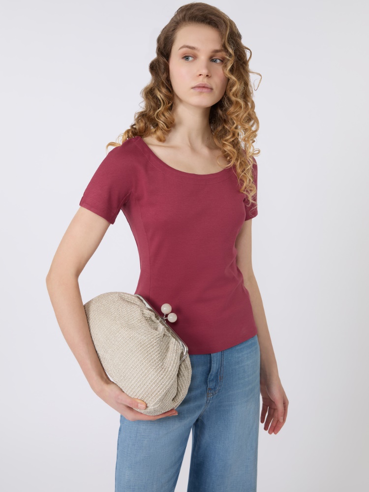 Fitted jersey top - CHERRY - Max Mara - 4