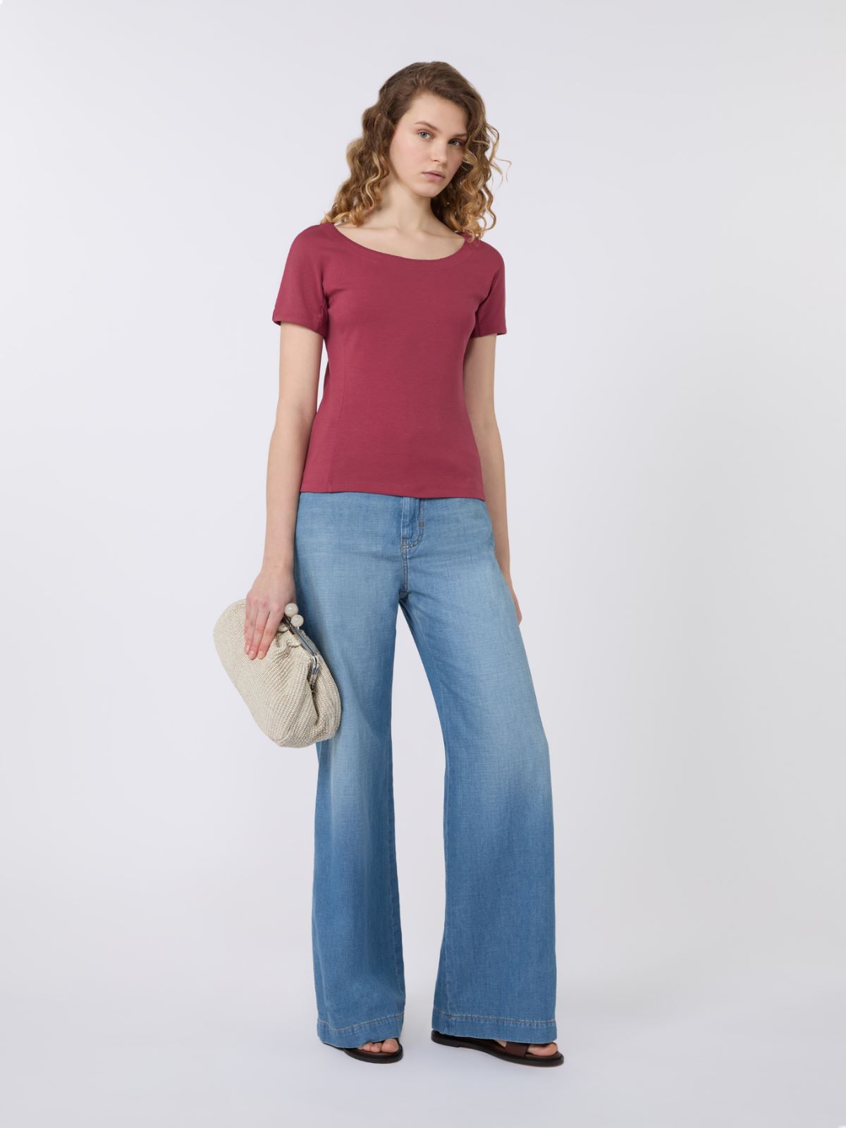 Fitted jersey top - CHERRY - Max Mara