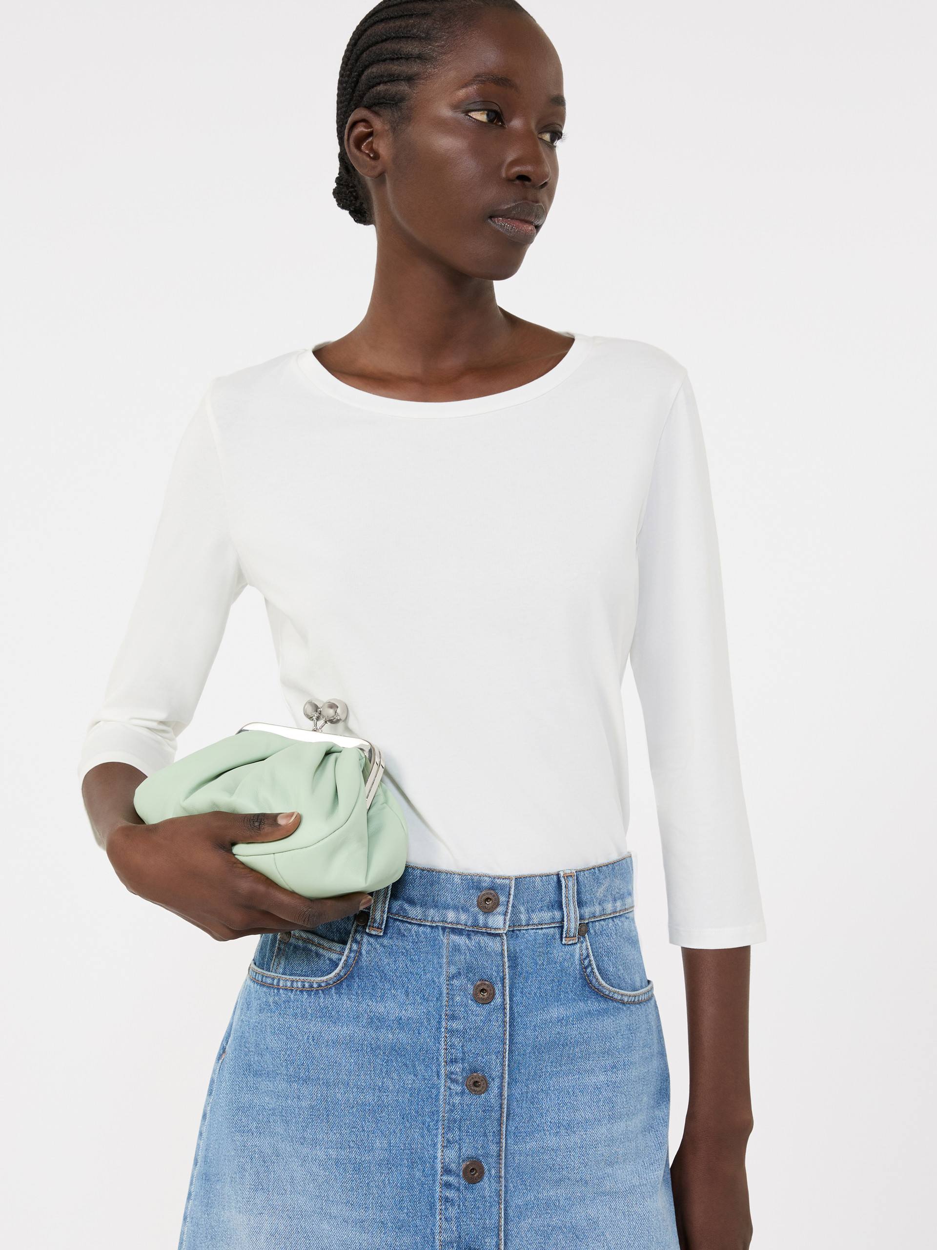 T-shirt en coton stretch - BLANC - Max Mara - 4
