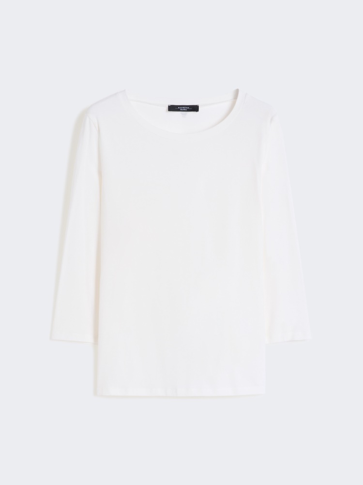 T-shirt en coton stretch - BLANC - Max Mara