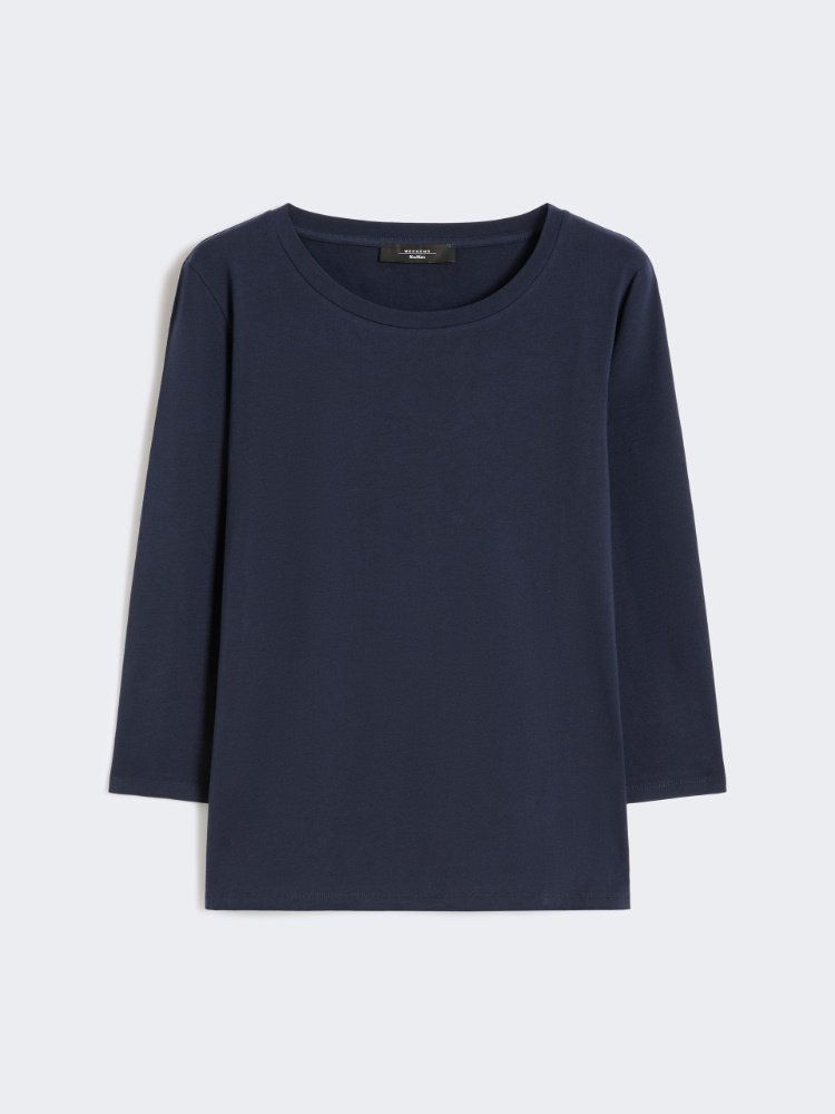 Camiseta de algodón elástico - AZUL - Max Mara