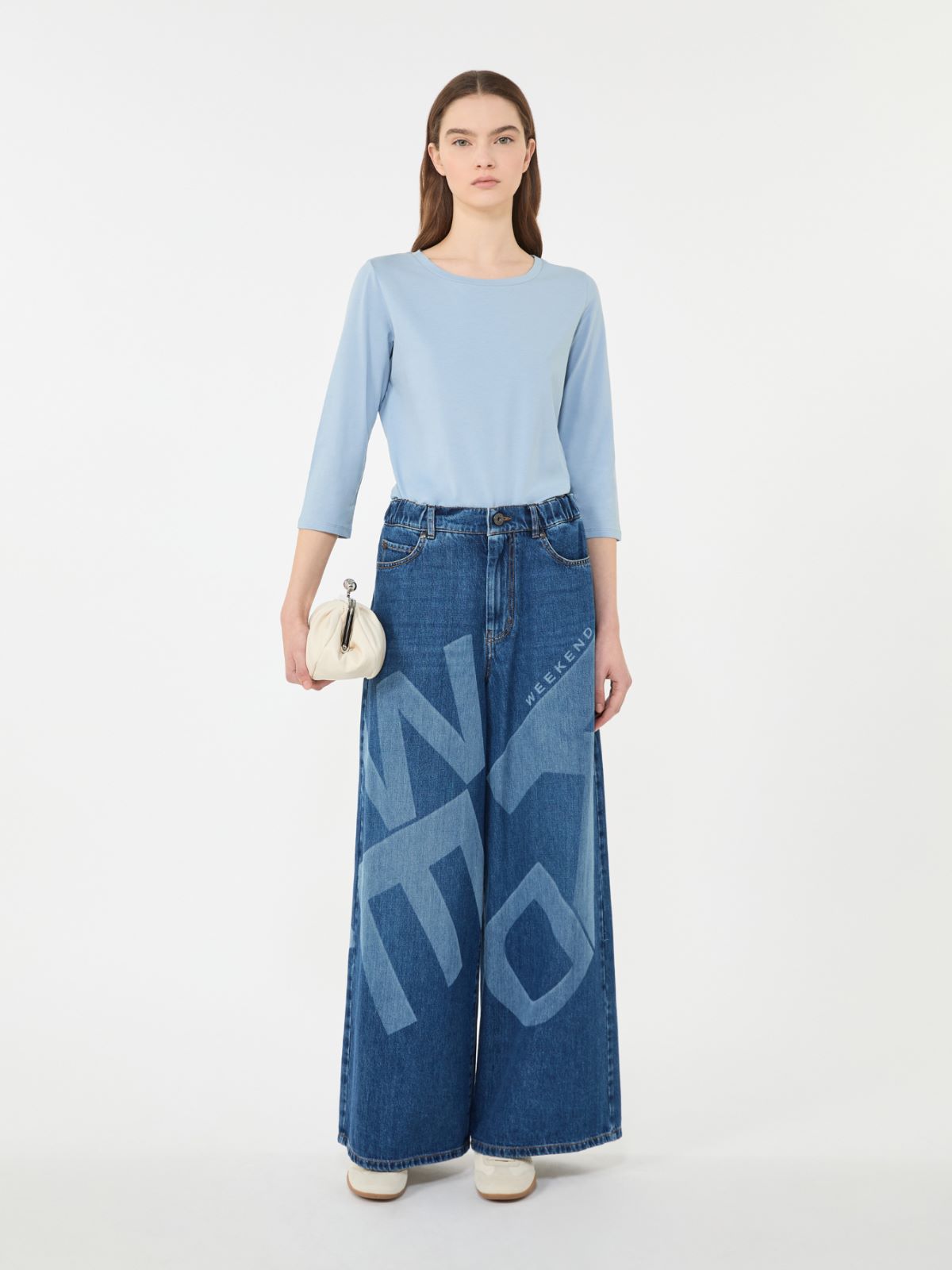 Stretch cotton T-shirt - LIGHT BLUE - Max Mara