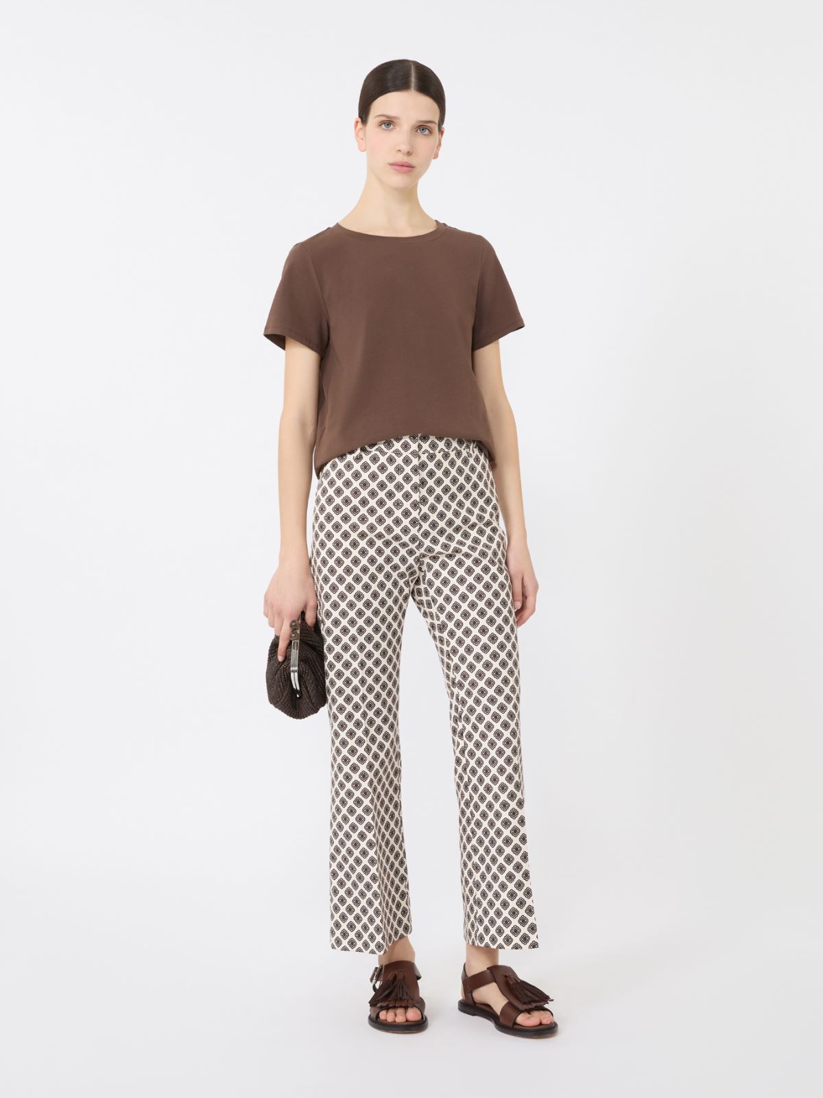 Stretch jersey basic T-shirt + CHOCOLATE - Max Mara