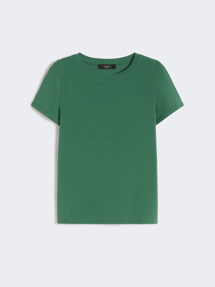 Stretch jersey basic T-shirt - GREEN - Max Mara - 5