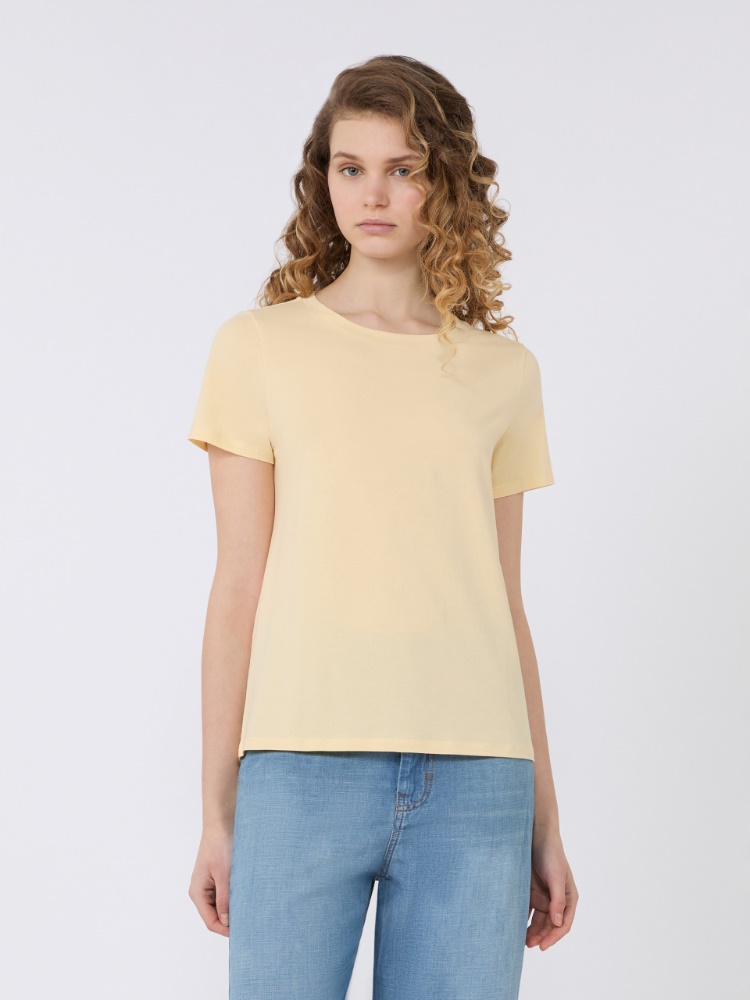 Stretch jersey basic T-shirt - LIGHT YELLOW - Max Mara - 2
