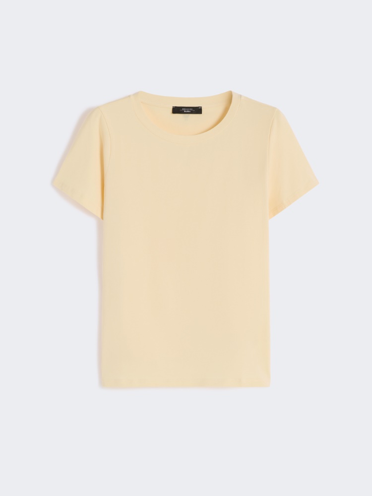 Stretch jersey basic T-shirt - LIGHT YELLOW - Max Mara - 5
