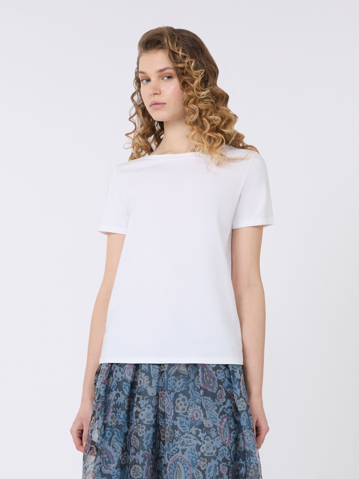 Basic cotton jersey T-shirt - WHITE - Max Mara - 2