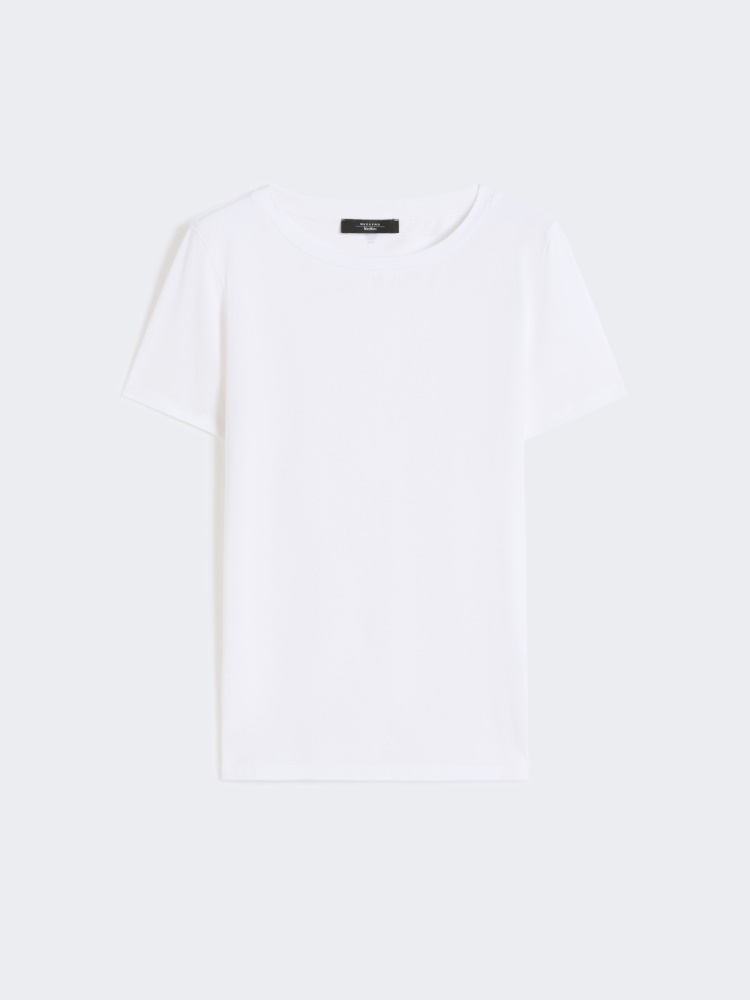 Basic-T-Shirt aus Baumwolljersey - WEISS - Max Mara
