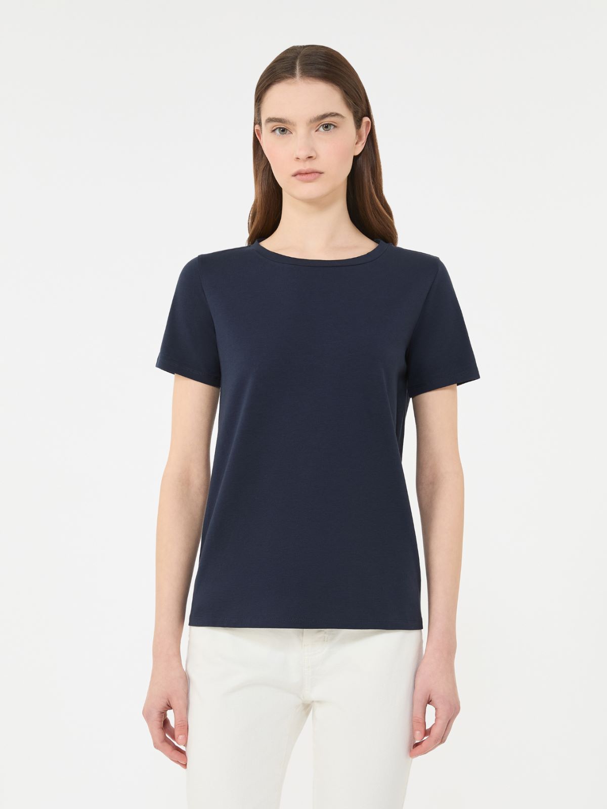 Basic cotton jersey T-shirt - NAVY - Max Mara - 6