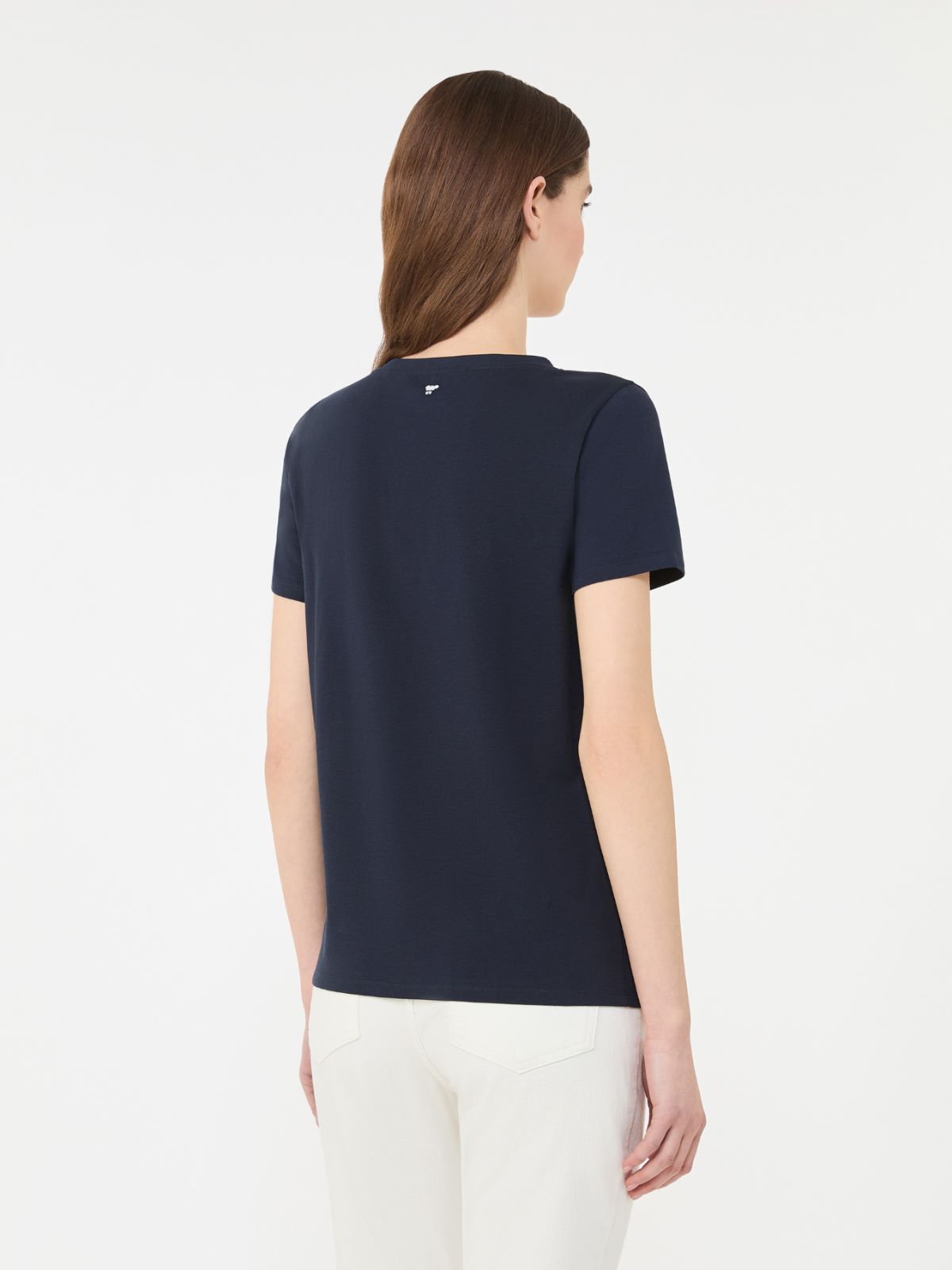 Basic cotton jersey T-shirt - NAVY - Max Mara - 6