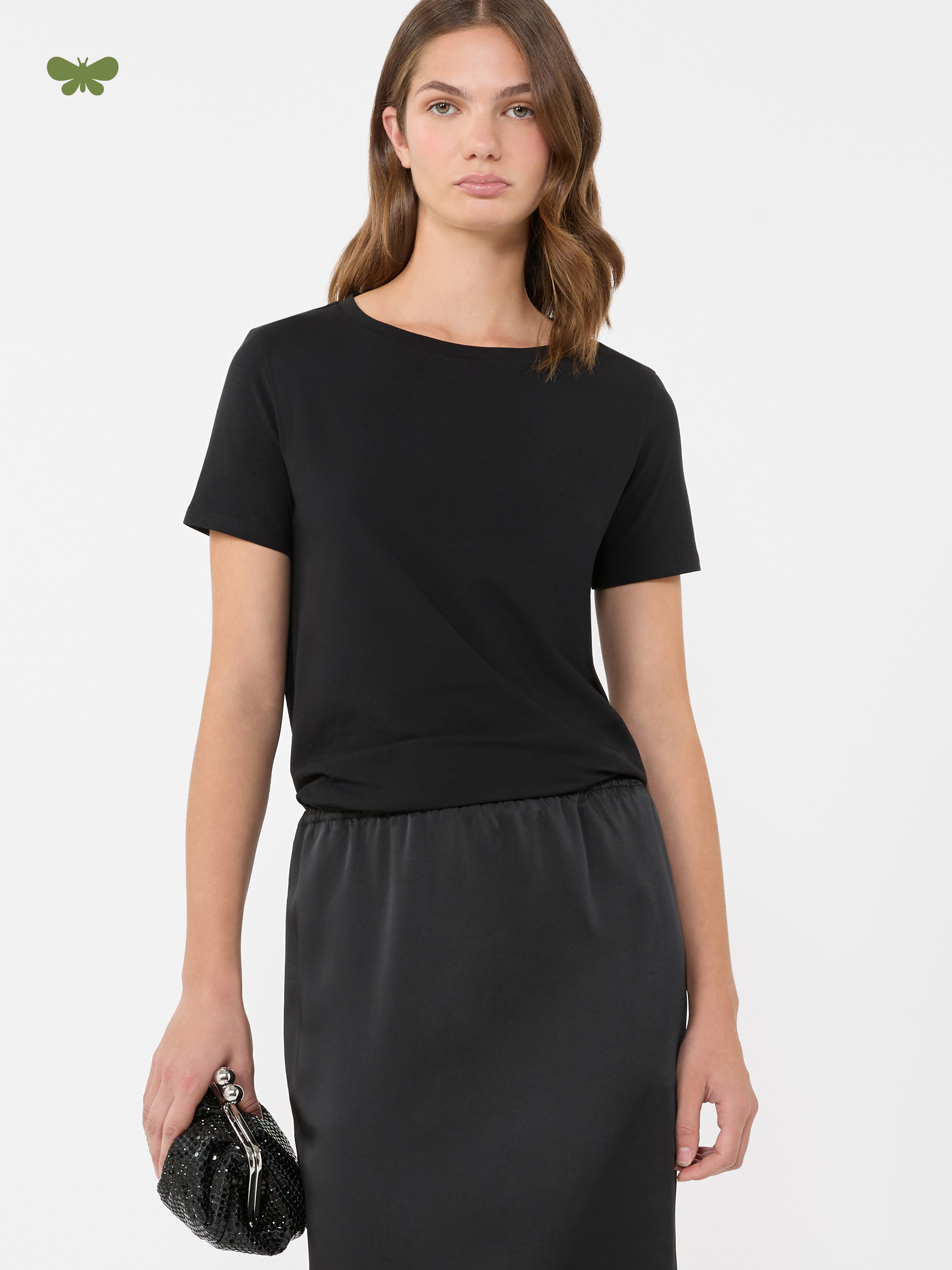 Basic cotton jersey T-shirt - BLACK - Max Mara - 4