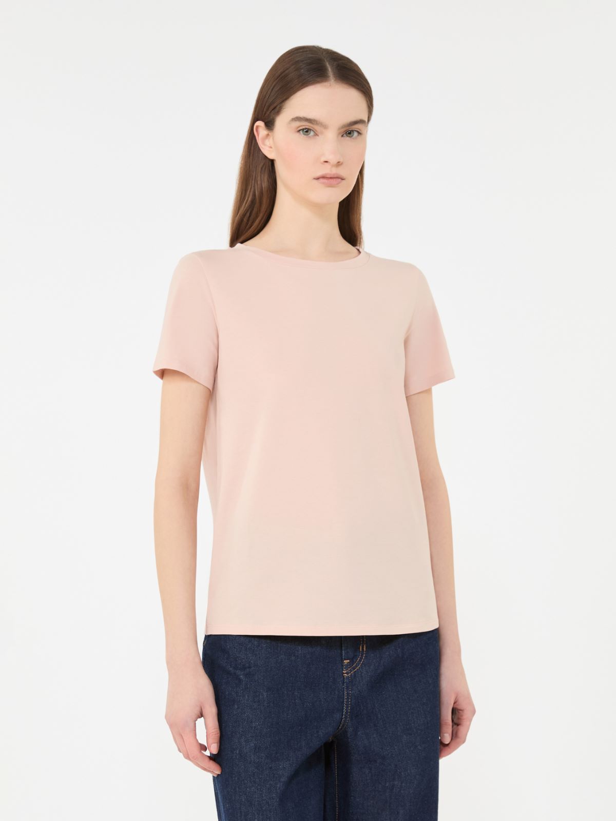 Basic cotton jersey T-shirt - PINK - Max Mara - 5
