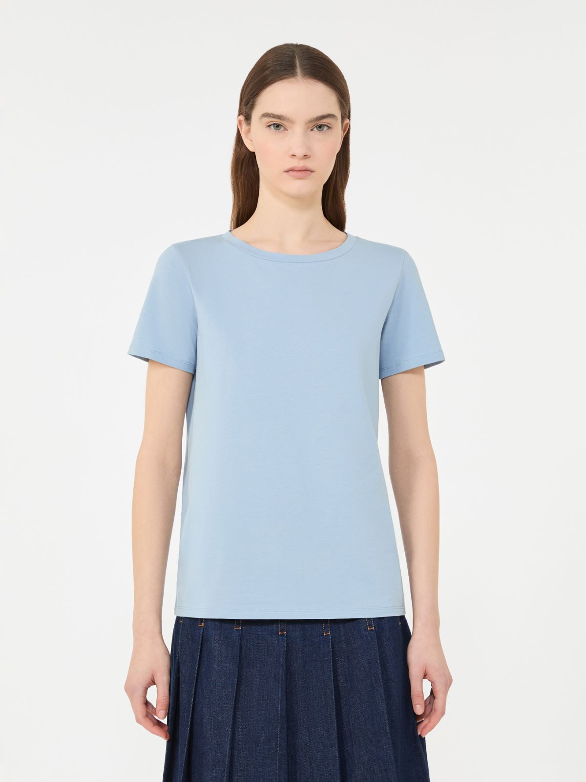 Basic cotton jersey T-shirt - LIGHT BLUE - Max Mara - 6