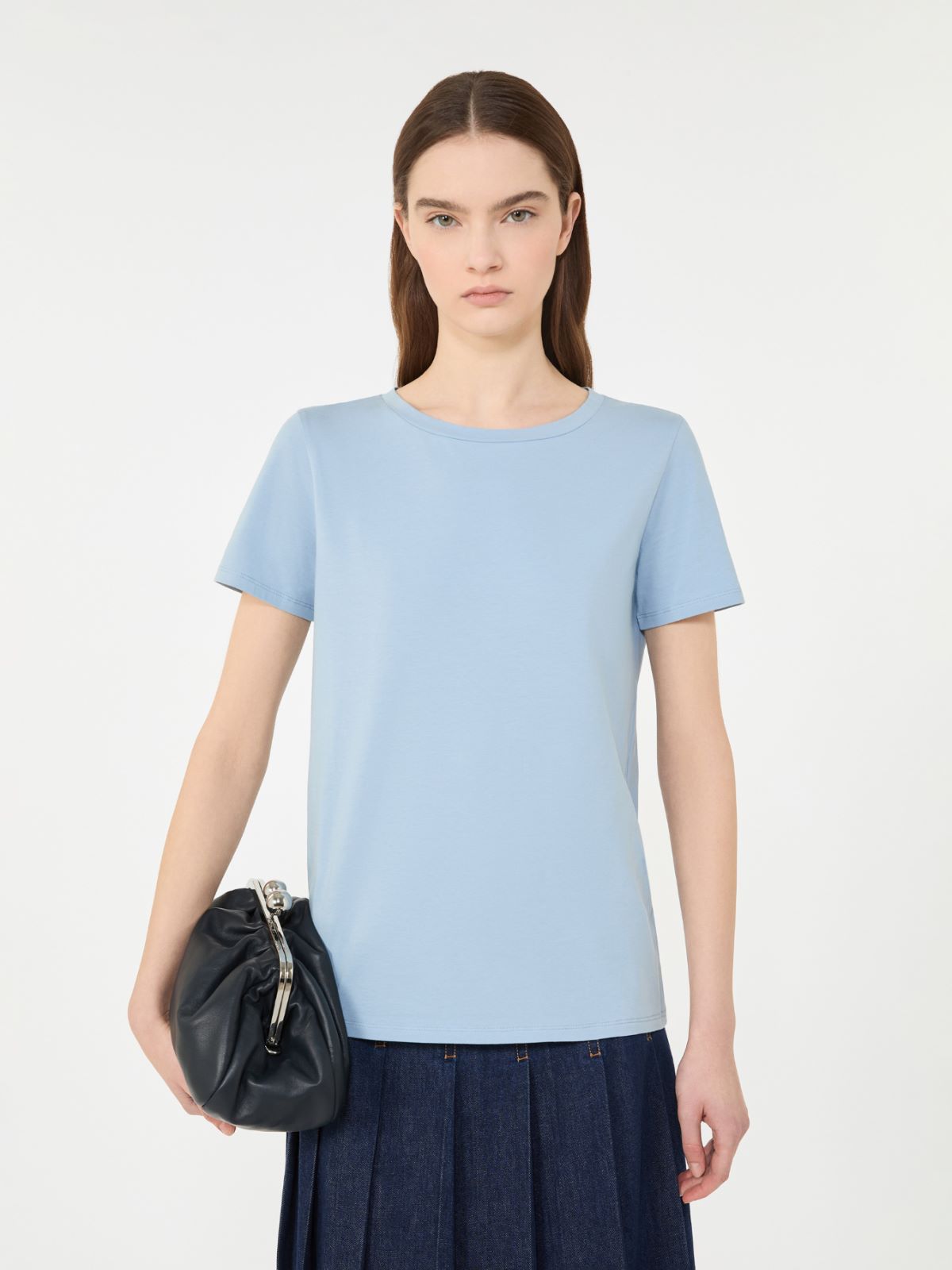 Basic cotton jersey T-shirt - LIGHT BLUE - Max Mara - 6