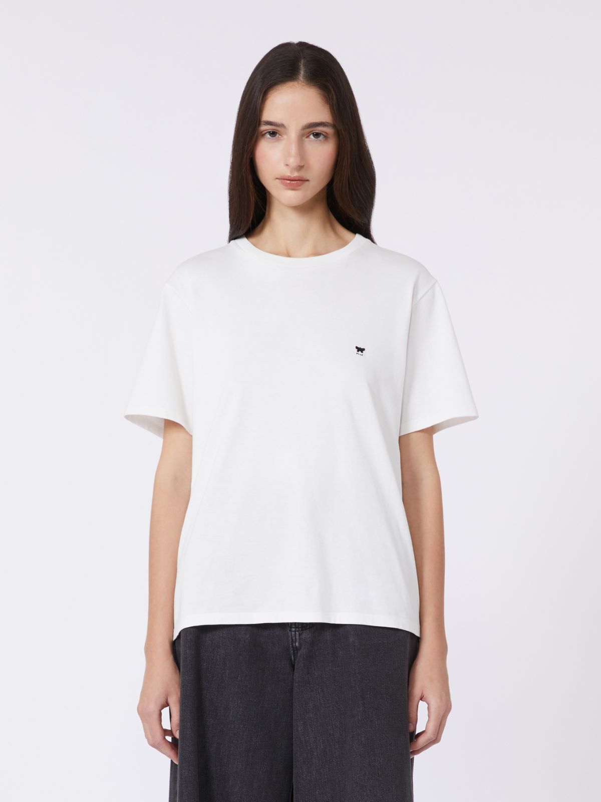 Cotton basic T-shirt - OPTICAL WHITE - Max Mara - 5